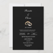 Black theme wedding ring Spanish Wedding Kaart (Voorkant)