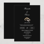 Black theme wedding ring Spanish Wedding Kaart (Voorkant / Achterkant)