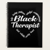 Black Therapist Heart Word Cloud Planner (Voorkant)