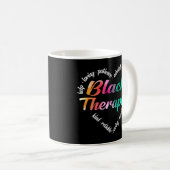 Black Therapist Heart Word Cloud Waterverf Koffiemok (Voorkant rechts)