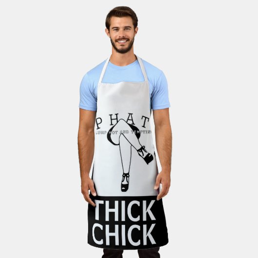 Black Thick Chick Plump Hot en Temping PHAT Schort (Gedragen)