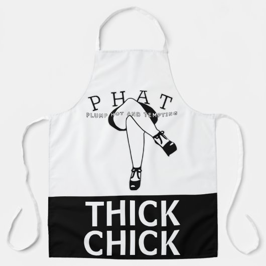 Black Thick Chick Plump Hot en Temping PHAT Schort (Voorkant)