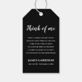 Black Think of Me Celebration of Life Candle Cadeaulabel (Voorkant)