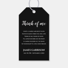 Black Think of Me Celebration of Life Candle Cadeaulabel