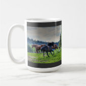 Black Thoroughbred Percheron Horse Photo 3 Koffiemok (Links)