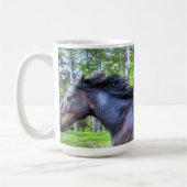 Black Thoroughbred Percheron Horse Photo Koffiemok (Links)
