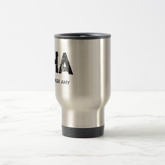 BLACK THREE LETTER MONOGRAM NAME STAINLESS STEEL REISBEKER (Center)