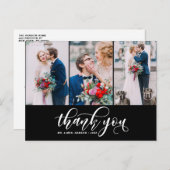 Black Three Photo Collage Hartelijk dank voor uw s Briefkaart (Voorkant / Achterkant)