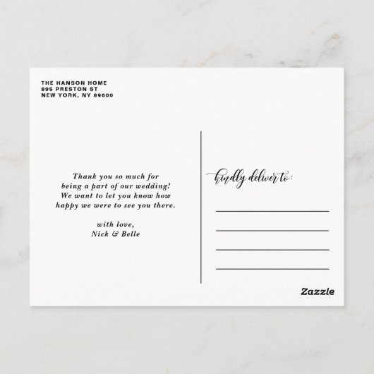 Black Three Photo Collage Hartelijk dank voor uw s Briefkaart (Achterkant)