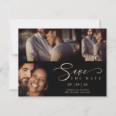 Black Three Photos Collage Wedding Funny Script (Voorkant)