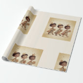 Black Three Wise Men Nativity Wrapping Paper 2 Cadeaupapier (Uitgerold)