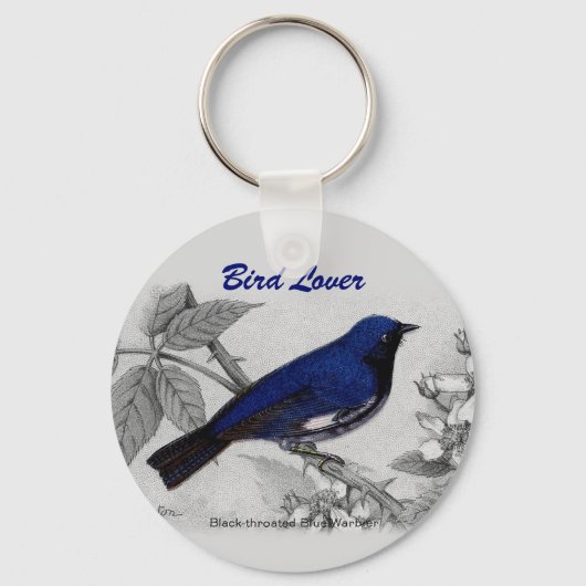 Black Throated Blue Warbler  Sleutelhanger (Voorkant)