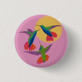 Black Throated Mango Hummingbird Art Ronde Button 3,2 Cm