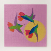 Black Throated Mango Hummingbird Art Sierkussen Legpuzzel (Horizontaal)