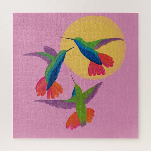 Black Throated Mango Hummingbird Art Sierkussen Legpuzzel (Verticaal)