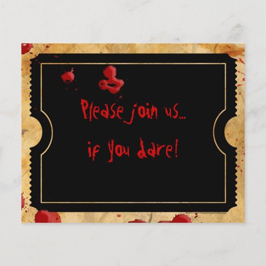 Black Ticket Blood Splatter Haunted House Flyers (Achterkant)