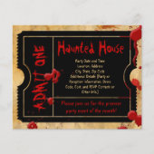 Black Ticket Blood Splatter Haunted House Flyers (Voorkant)