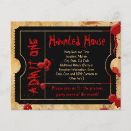 Black Ticket Blood Splatter Haunted House Flyers