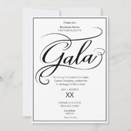 Black Tie Business Gala Invitation Kaart