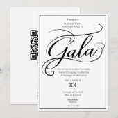 Black Tie Business Gala Invitation Kaart (Voorkant / Achterkant)