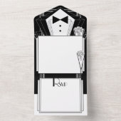 Black Tie Champagne All In One Uitnodiging (Binnen)