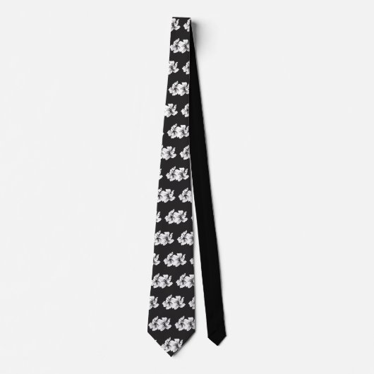 Black tie, floral tie, floral ties for weddings stropdas (Voorkant)