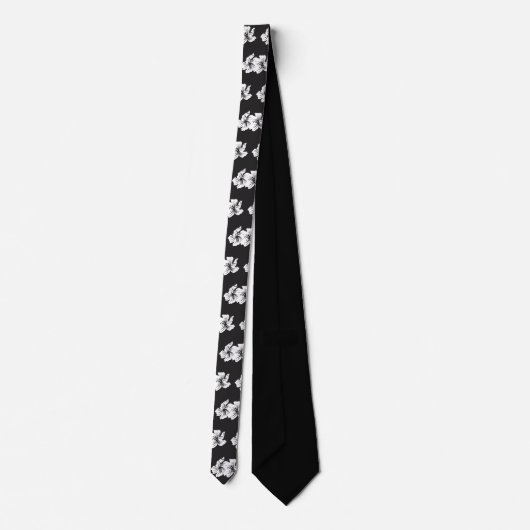 Black tie, floral tie, floral ties for weddings stropdas (Achterkant)