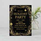 Black Tie Holiday & New Year’s Eve Celebration Folie Uitnodiging (Staand Voorkant)