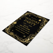 Black Tie Holiday & New Year’s Eve Celebration Folie Uitnodiging (Gedraaid)