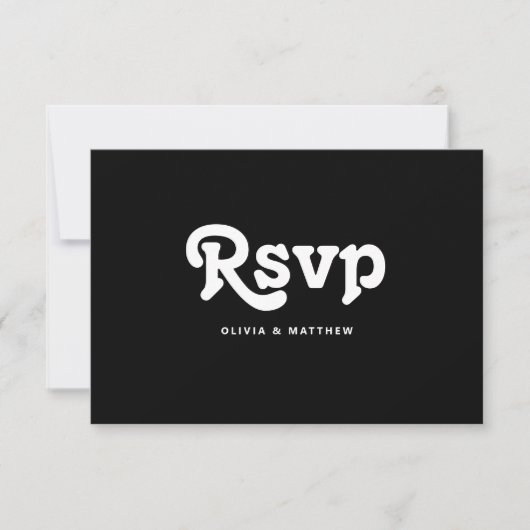 Black Tie Minimalist Wedding | Modern Typography RSVP Kaartje (Voorkant)