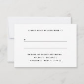 Black Tie Minimalist Wedding | Modern Typography RSVP Kaartje (Achterkant)