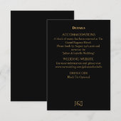 Black Tie Royal Regency bruiloft Informatiekaartje (Voorkant / Achterkant)