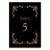 Black Tie Royal Regency Wedding Table Number Kaart (Achterkant)