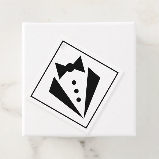 Black Tie - Tuxedo vrijgezellenfeest Bedankjes Labels (In situ)