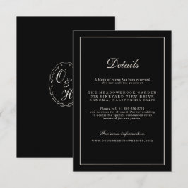 Black Tie Wedding Classic Details Enclosure Card Informatiekaartje