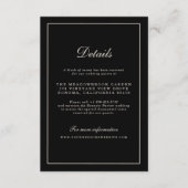 Black Tie Wedding Classic Details Enclosure Card Informatiekaartje (Voorkant)
