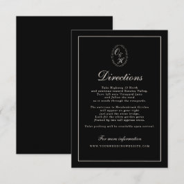 Black Tie Wedding Classic Directions Card Informatiekaartje