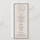 Black Tie Wedding Classic Program Card Kaart (Voorkant)