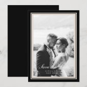 Black Tie Wedding Photo Save the Date Card Kaart (Voorkant / Achterkant)
