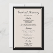 Black Tie Wedding Weekend Itinerary Card Kaart (Voorkant)
