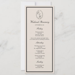 Black Tie Wedding Weekend Timeline Card Kaart