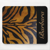 Black Tiger Stripe Typografie Muismat (Voorkant)