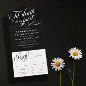 Black Til Death Do us Part Bruiloft All In One Uitnodiging