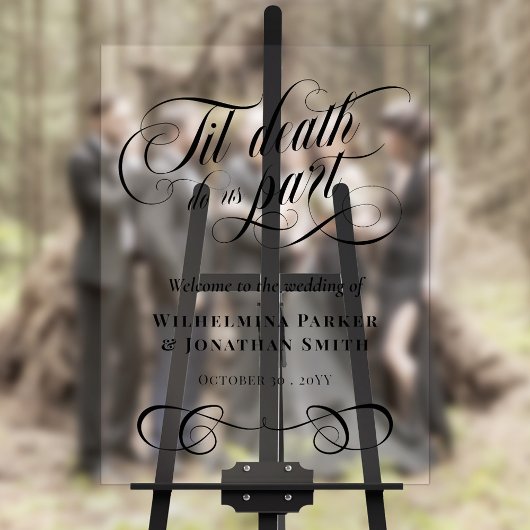 Black Til Death Do Us Part Huwelijk Welkom Acryl Bord