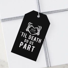 Black Til Death Do us Part Skelet Bruiloft Cadeaulabel