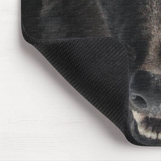 Black Timber Wolf Wildlife Conservation Mousepad Muismat (Hoek)