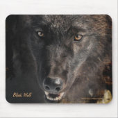 Black Timber Wolf Wildlife Conservation Mousepad Muismat (Voorkant)