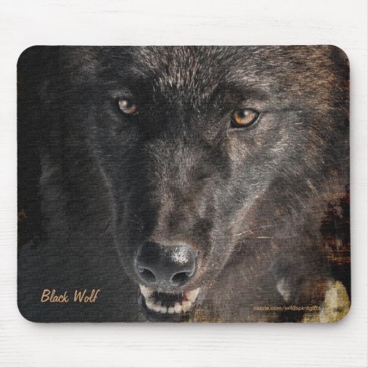 Black Timber Wolf Wildlife Conservation Mousepad Muismat