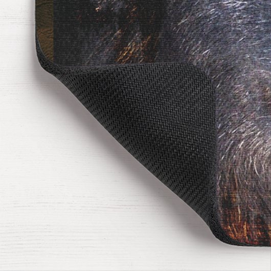 Black Timber Wolf Wildlife Conservation Mousepad Muismat (Hoek)