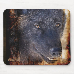 Black Timber Wolf Wildlife Conservation Mousepad Muismat